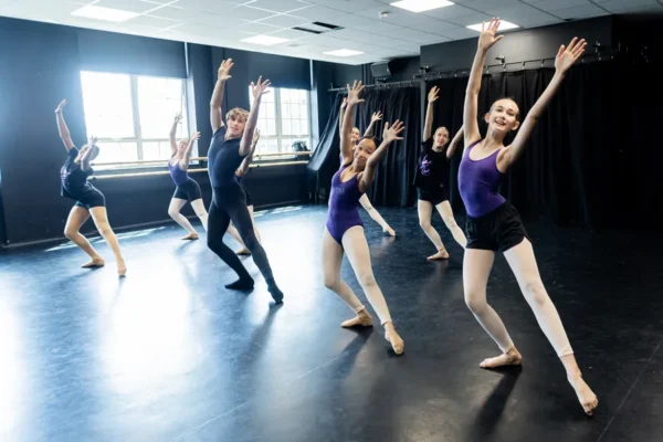 Teen dancers in ballet class in the SA Dance studio